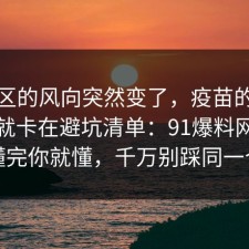 评论区的风向突然变了，疫苗的争议其实就卡在避坑清单：91爆料网带你看懂完你就懂，千万别踩同一个坑